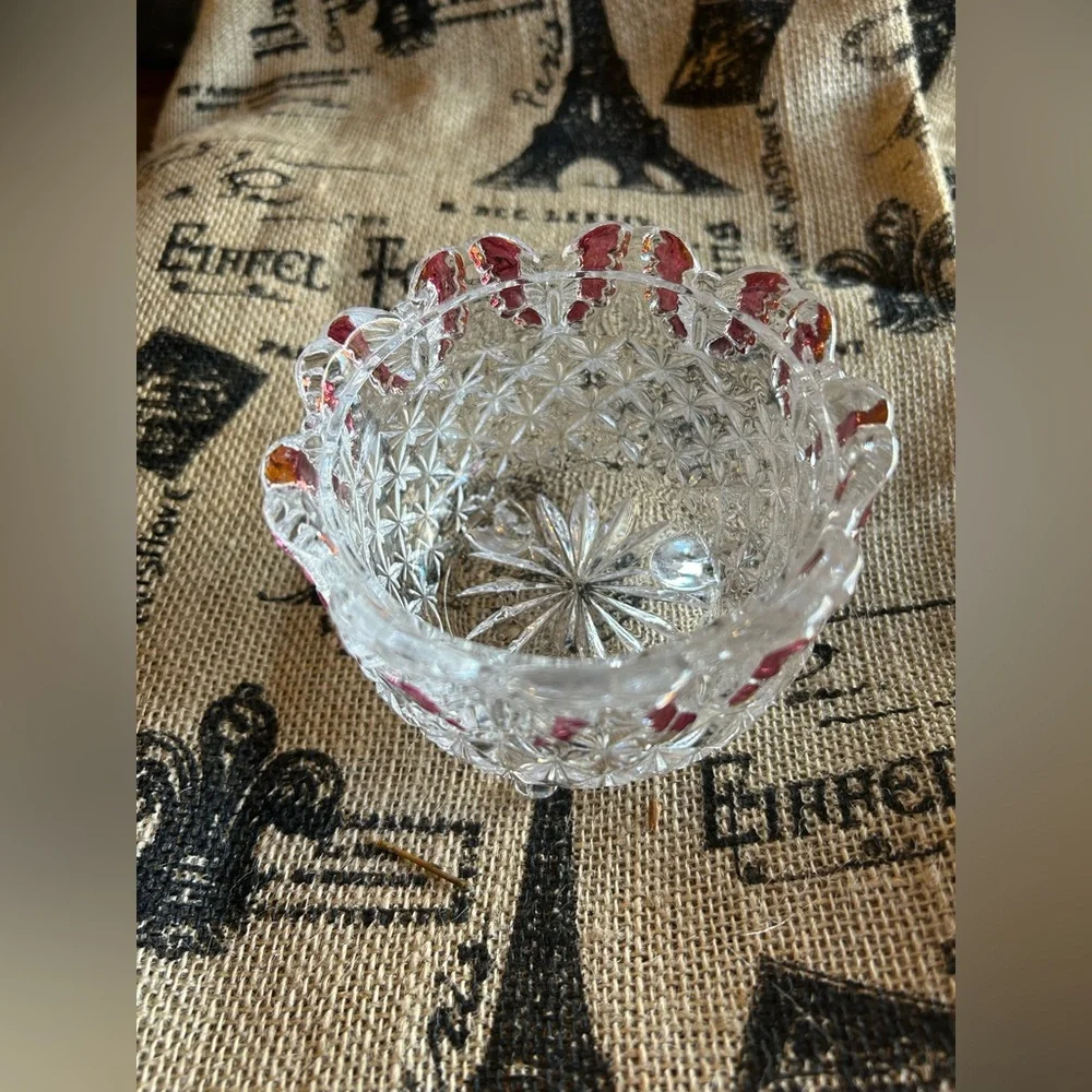 RARE Hofbauer Red Papillon/Butterfly Crystal Footed Bowl. Truly Beautiful! - Picture 4 of 6